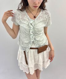 w closet | なみなみジャガードレースT カーディガン　夏服(Tシャツ/カットソー)