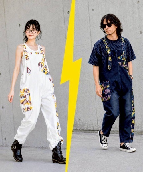 KAMINARI_TOKIO(カミナリトキオ)の「英字プリントオーバーオール(サロペット/オーバーオール・レディース・ホワイト/ブラック・FREE)」の12枚目の写真