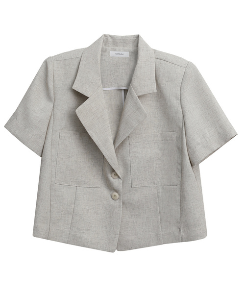 SLOWLOLLI(スローローリ)の「Double pocket linen blend jacket_3 Colors(テーラードジャケット・レディース・Beige/ブラック/アイボリー・FREE)」の1枚目の写真
