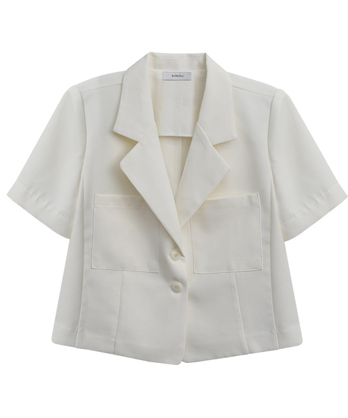 SLOWLOLLI(スローローリ)の「Double pocket linen blend jacket_3 Colors(テーラードジャケット・レディース・Beige/ブラック/アイボリー・FREE)」の2枚目の写真