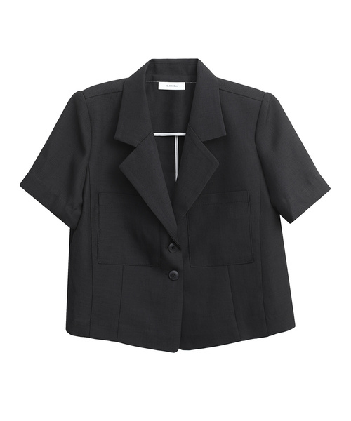 SLOWLOLLI(スローローリ)の「Double pocket linen blend jacket_3 Colors(テーラードジャケット・レディース・Beige/ブラック/アイボリー・FREE)」の3枚目の写真