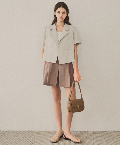SLOWLOLLI(スローローリ)の「Double pocket linen blend jacket_3 Colors(テーラードジャケット・レディース・Beige/ブラック/アイボリー・FREE)」の7枚目の写真