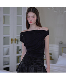 Drape Off Shoulder Sleeveless [Black]