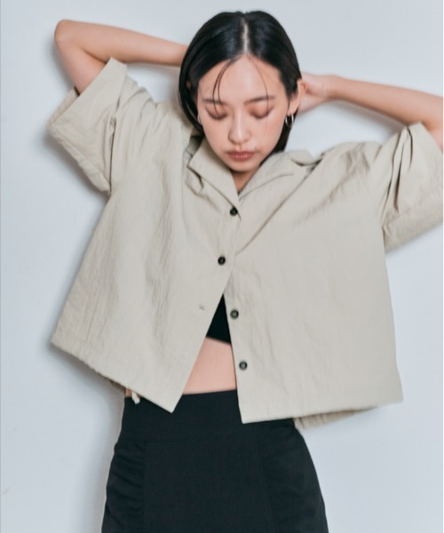 W:Huku(フーク)の「撥水 サファリ シャツ ジャケット(シャツ/ブラウス・レディース・ベージュ系その他/ブラック/グレー・M/L)」の10枚目の写真