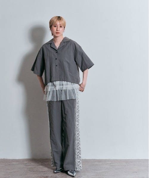 W:Huku(フーク)の「撥水 サファリ シャツ ジャケット(シャツ/ブラウス・レディース・ベージュ系その他/ブラック/グレー・M/L)」の11枚目の写真