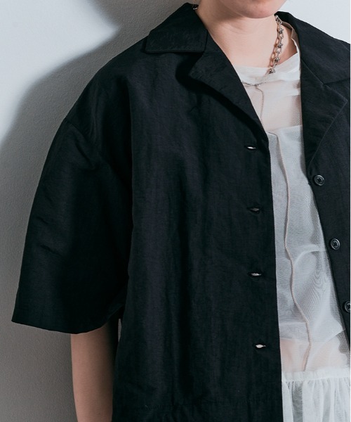 W:Huku(フーク)の「撥水 サファリ シャツ ジャケット(シャツ/ブラウス・レディース・ベージュ系その他/ブラック/グレー・M/L)」の14枚目の写真