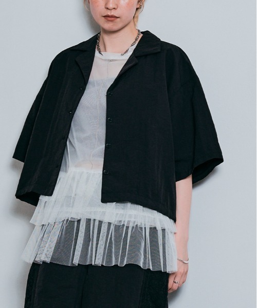 W:Huku(フーク)の「撥水 サファリ シャツ ジャケット(シャツ/ブラウス・レディース・ベージュ系その他/ブラック/グレー・M/L)」の15枚目の写真