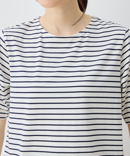 DECOY SINCE 1981（デコイシンスイチキュウハチイチ）の「ひやさらプレミアムボーダー Tシャツ（Tシャツ/カットソー・レディース・ホワイト/サックスブルー/ネイビー・LL/L/3L/M/4L）」の18枚目の写真