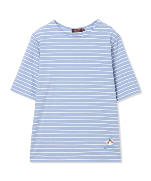 DECOY SINCE 1981（デコイシンスイチキュウハチイチ）の「ひやさらプレミアムボーダー Tシャツ（Tシャツ/カットソー・レディース・ホワイト/サックスブルー/ネイビー・LL/L/3L/M/4L）」の5枚目の写真