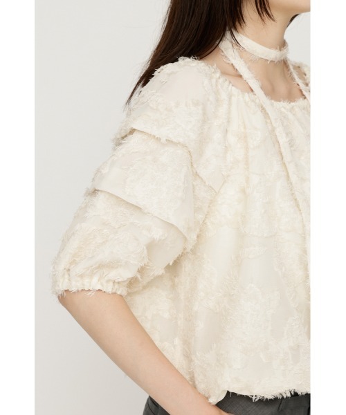 SLY(スライ)の「TUCK SLEEVE OFFSHOULDER TOPS タックスリーブオフショルダートップス 夏服 秋服(シャツ/ブラウス・レディース・アイボリー/ブラック/ブラウン・FREE)」の11枚目の写真