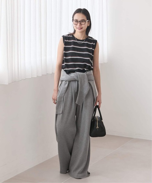 JOURNAL STANDARD(ジャーナルスタンダード)の「《追加3》汗ジミ防止天竺ボーダーノースリーブ(Tシャツ/カットソー・レディース・グリーン/ベージュ/ブラック/ウッド・FREE)」の5枚目の写真