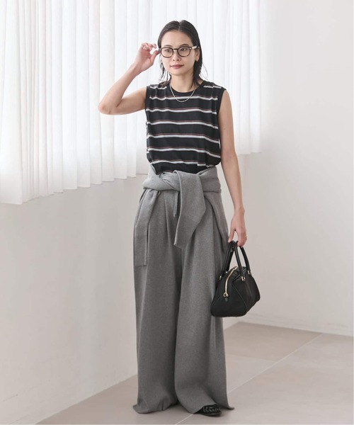 JOURNAL STANDARD(ジャーナルスタンダード)の「《追加3》汗ジミ防止天竺ボーダーノースリーブ(Tシャツ/カットソー・レディース・グリーン/ベージュ/ブラック/ウッド・FREE)」の10枚目の写真