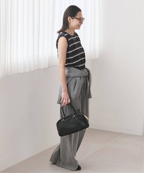 JOURNAL STANDARD(ジャーナルスタンダード)の「《追加3》汗ジミ防止天竺ボーダーノースリーブ(Tシャツ/カットソー・レディース・グリーン/ベージュ/ブラック/ウッド・FREE)」の11枚目の写真