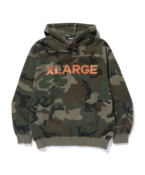 XLARGE(エクストララージ)の「RHINESTONE PULLOVER HOODED SWEATSHIRT(パーカー・メンズ・アッシュ/ブラック/カモフラージュ・S/L/M/XL)」の4枚目の写真