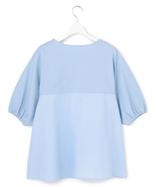 J.PRESS YORK STREET(ジェイプレスヨークストリート)の「【WOMEN】ファブリックヘムプルオーバー(Tシャツ/カットソー・レディース・ホワイト系/ネイビー系/サックスブルー系/ブラウン系・F)」の5枚目の写真