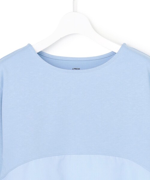 J.PRESS YORK STREET(ジェイプレスヨークストリート)の「【WOMEN】ファブリックヘムプルオーバー(Tシャツ/カットソー・レディース・ホワイト系/ネイビー系/サックスブルー系/ブラウン系・F)」の6枚目の写真