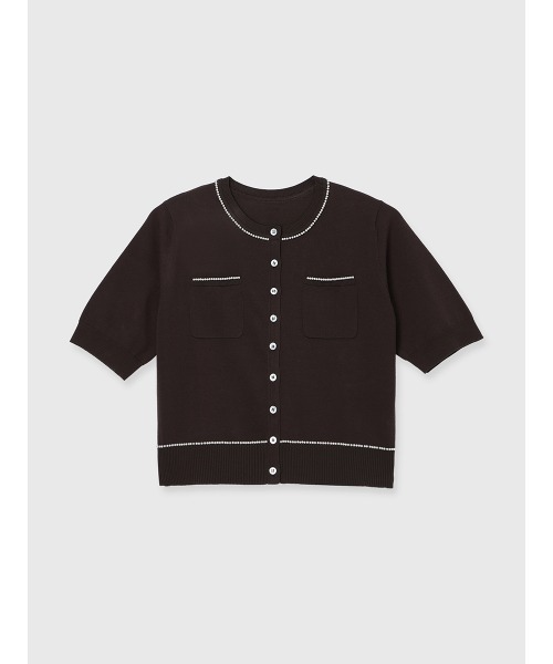 anuans(アニュアンス)の「【ZOZO限定カラー】パールコンパクトニットカーディガン(カーディガン/ボレロ・レディース・グリーン系その他/ブラウン/サックスブルー/ブラック/アイボリー・FREE)」の10枚目の写真