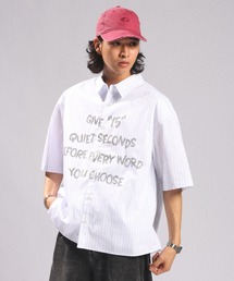 RAGEBLUE | LETTERED LOGO STRIPE LOOSE SHIRTS/レタードロゴストライプルーズシャツ(シャツ/ブラウス)