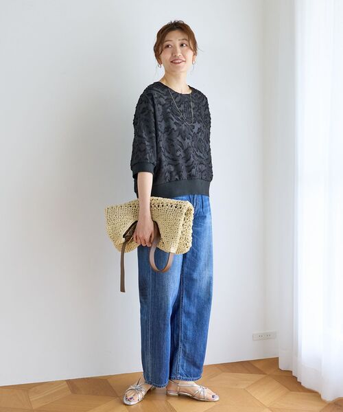 le.coeur blanc(ルクールブラン)の「フリンジジャガードプルオーバー(Tシャツ/カットソー・レディース・アイボリー/ブラック/ピンク・38)」の12枚目の写真