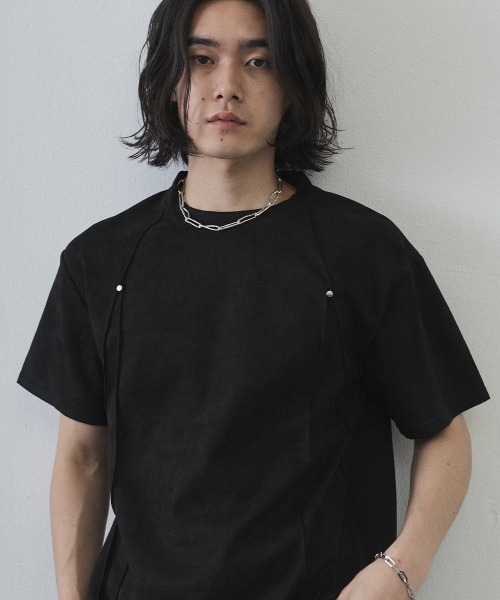 Shoowtime（ショウタイム）の「Cord Detail Compact T-Shirt / コードデザインコンパクトTシャツ（Tシャツ/カットソー・メンズ・ホワイト/ブラック/グレー・MEDIUM/LARGE/X-LARGE）」の5枚目の写真
