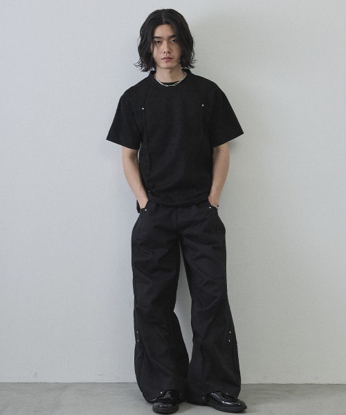 Shoowtime（ショウタイム）の「Cord Detail Compact T-Shirt / コードデザインコンパクトTシャツ（Tシャツ/カットソー・メンズ・ホワイト/ブラック/グレー・MEDIUM/LARGE/X-LARGE）」の6枚目の写真