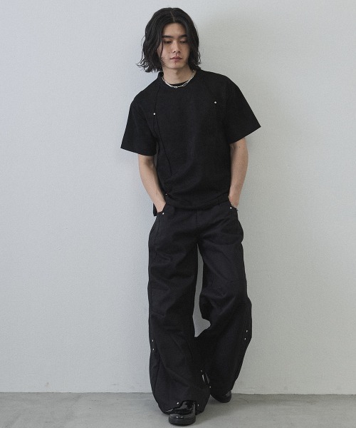 Shoowtime（ショウタイム）の「Cord Detail Compact T-Shirt / コードデザインコンパクトTシャツ（Tシャツ/カットソー・メンズ・ホワイト/ブラック/グレー・MEDIUM/LARGE/X-LARGE）」の7枚目の写真
