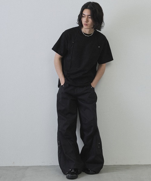 Shoowtime（ショウタイム）の「Cord Detail Compact T-Shirt / コードデザインコンパクトTシャツ（Tシャツ/カットソー・メンズ・ホワイト/ブラック/グレー・MEDIUM/LARGE/X-LARGE）」の8枚目の写真
