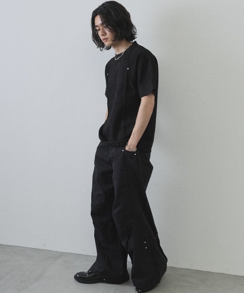 Shoowtime（ショウタイム）の「Cord Detail Compact T-Shirt / コードデザインコンパクトTシャツ（Tシャツ/カットソー・メンズ・ホワイト/ブラック/グレー・MEDIUM/LARGE/X-LARGE）」の10枚目の写真