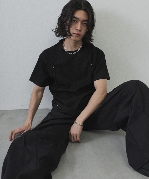 Shoowtime（ショウタイム）の「Cord Detail Compact T-Shirt / コードデザインコンパクトTシャツ（Tシャツ/カットソー・メンズ・ホワイト/ブラック/グレー・MEDIUM/LARGE/X-LARGE）」の15枚目の写真