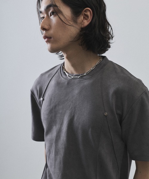 Shoowtime（ショウタイム）の「Cord Detail Compact T-Shirt / コードデザインコンパクトTシャツ（Tシャツ/カットソー・メンズ・ホワイト/ブラック/グレー・MEDIUM/LARGE/X-LARGE）」の17枚目の写真