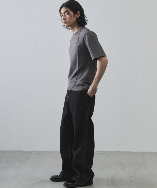 Shoowtime（ショウタイム）の「Cord Detail Compact T-Shirt / コードデザインコンパクトTシャツ（Tシャツ/カットソー・メンズ・ホワイト/ブラック/グレー・MEDIUM/LARGE/X-LARGE）」の19枚目の写真