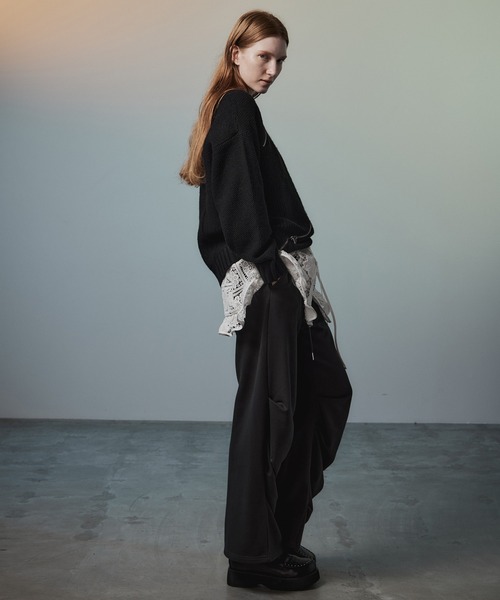 MAISON SPECIAL(メゾンスペシャル)の「Lace Apron Tunic/レースエプロンチュニック(チュニック・レディース・ブラック/ホワイト・FREE)」の8枚目の写真