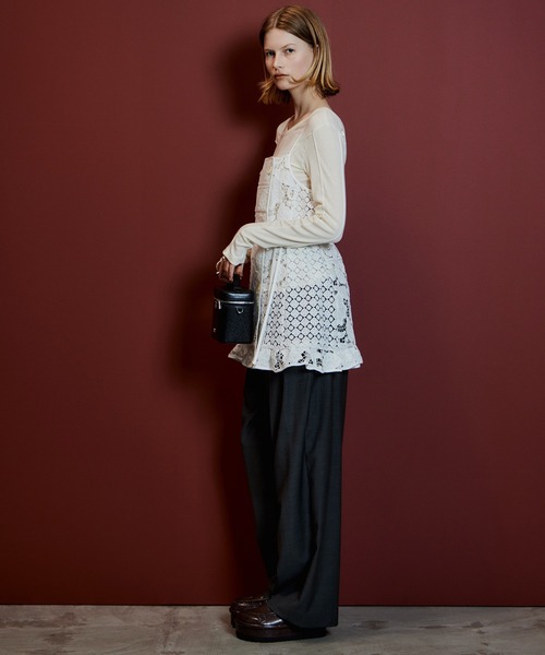 MAISON SPECIAL(メゾンスペシャル)の「Lace Apron Tunic/レースエプロンチュニック(チュニック・レディース・ブラック/ホワイト・FREE)」の5枚目の写真