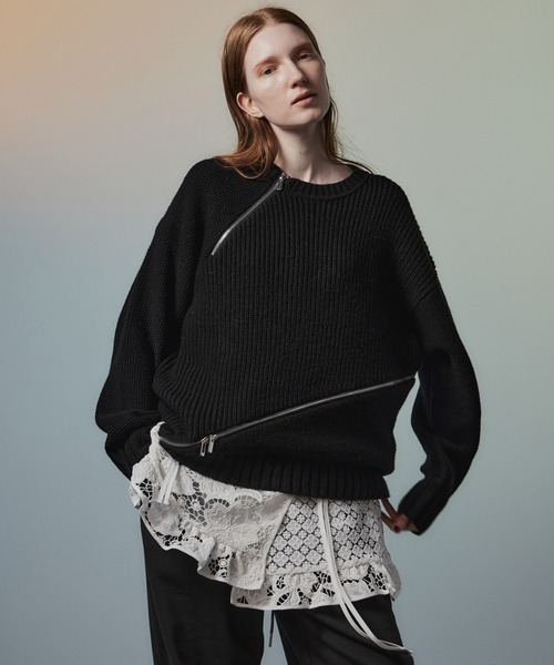 MAISON SPECIAL(メゾンスペシャル)の「Lace Apron Tunic/レースエプロンチュニック(チュニック・レディース・ブラック/ホワイト・FREE)」の9枚目の写真