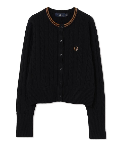 Ray BEAMS(レイビームス)の「【別注】FRED PERRY / ケーブル ニット カーディガン(カーディガン/ボレロ・レディース・ブラック/ネイビー/ホワイト系その他・10)」の2枚目の写真