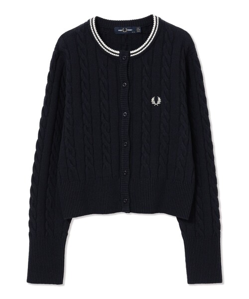 Ray BEAMS(レイビームス)の「【別注】FRED PERRY / ケーブル ニット カーディガン(カーディガン/ボレロ・レディース・ブラック/ネイビー/ホワイト系その他・10)」の16枚目の写真