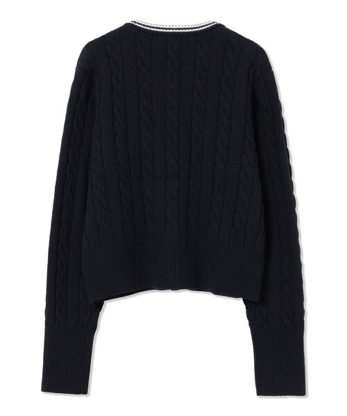 Ray BEAMS(レイビームス)の「【別注】FRED PERRY / ケーブル ニット カーディガン(カーディガン/ボレロ・レディース・ブラック/ネイビー/ホワイト系その他・10)」の9枚目の写真