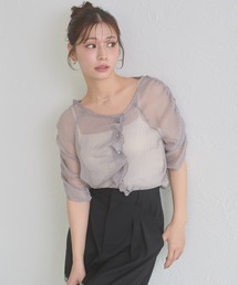 sheer gathere top / シアーギャザートップス