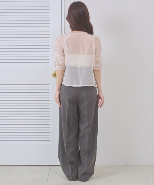 Ambre Neige(アンブルネージュ)の「sheer gathere top / シアーギャザートップス(シャツ/ブラウス・レディース・その他/グレー/アイボリー/ダークブラウン・FREE)」の20枚目の写真