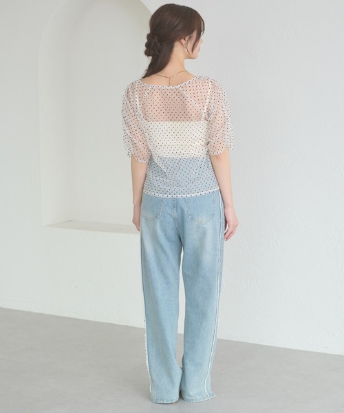 Ambre Neige(アンブルネージュ)の「sheer gathere top / シアーギャザートップス(シャツ/ブラウス・レディース・その他/グレー/アイボリー/ダークブラウン・FREE)」の12枚目の写真