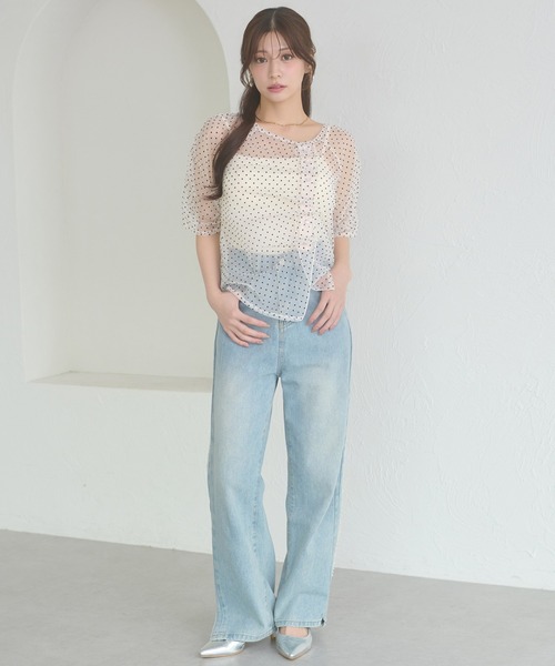 Ambre Neige(アンブルネージュ)の「sheer gathere top / シアーギャザートップス(シャツ/ブラウス・レディース・その他/グレー/アイボリー/ダークブラウン・FREE)」の8枚目の写真