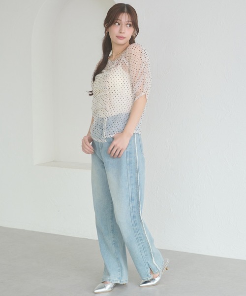 Ambre Neige(アンブルネージュ)の「sheer gathere top / シアーギャザートップス(シャツ/ブラウス・レディース・その他/グレー/アイボリー/ダークブラウン・FREE)」の11枚目の写真