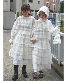 merry jenny | 14th sheer lace flare skirt(スカート)
