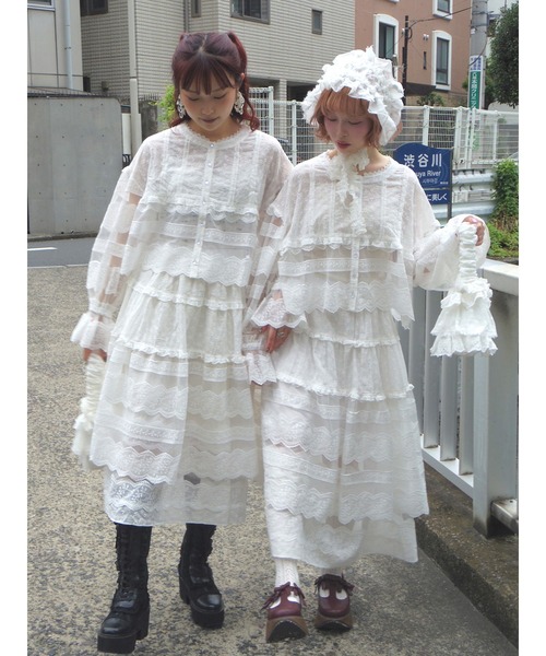 merry jenny(メリージェニー)の「14th sheer lace flare skirt(スカート・レディース・オフホワイト・FREE)」の1枚目の写真
