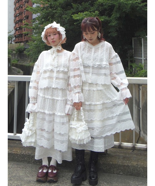 merry jenny(メリージェニー)の「14th sheer lace flare skirt(スカート・レディース・オフホワイト・FREE)」の3枚目の写真