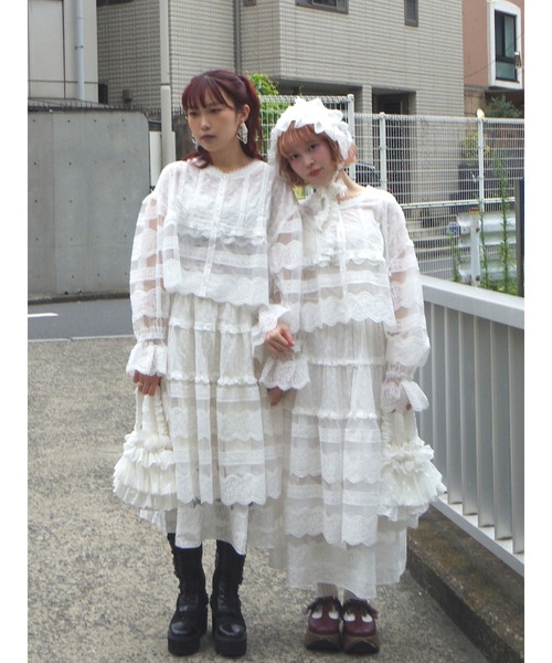 merry jenny(メリージェニー)の「14th sheer lace flare skirt(スカート・レディース・オフホワイト・FREE)」の4枚目の写真