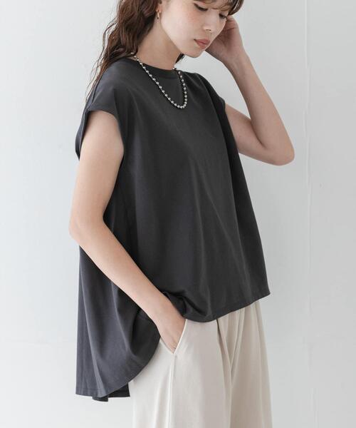 URBAN RESEARCH Sonny Label(アーバンリサーチサニーレーベル)の「接触冷感バックフレアフレンチTシャツ(Tシャツ/カットソー・レディース・オフホワイト/チャコールグレー/レッド系その他・FREE)」の2枚目の写真