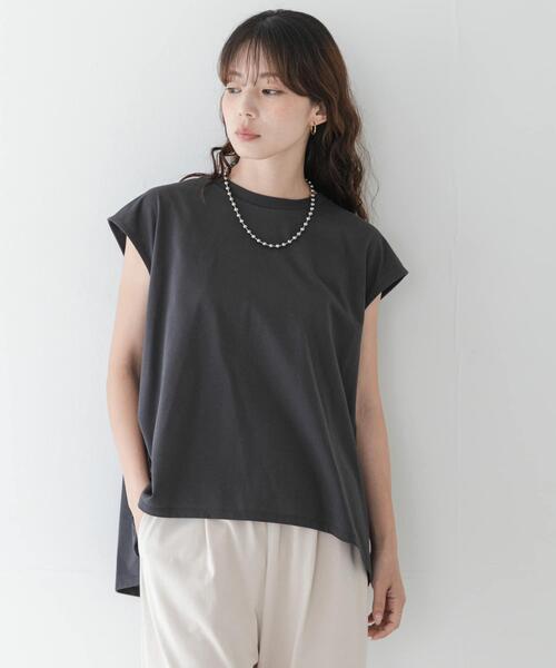 URBAN RESEARCH Sonny Label(アーバンリサーチサニーレーベル)の「接触冷感バックフレアフレンチTシャツ(Tシャツ/カットソー・レディース・オフホワイト/チャコールグレー/レッド系その他・FREE)」の8枚目の写真