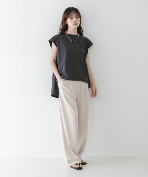 URBAN RESEARCH Sonny Label(アーバンリサーチサニーレーベル)の「接触冷感バックフレアフレンチTシャツ(Tシャツ/カットソー・レディース・オフホワイト/チャコールグレー/レッド系その他・FREE)」の12枚目の写真