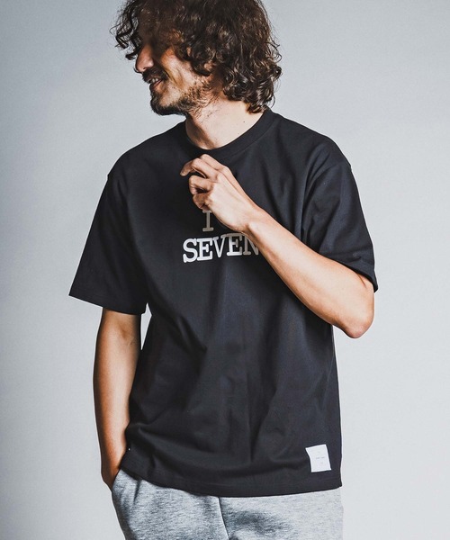 seventy seven（セブンティセブン）の「mt10611- heavy oz USA cotton S-S t-shirt (I love seven) Tシャツ(7726W080)（Tシャツ/カットソー・メンズ・ホワイト/ブラック/サンドベージュ・S/M/L/XL）」の8枚目の写真